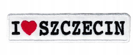 naszywki na ubrania Naszywka naprasowanka I LOVE SZCZECIN termoprylepna haft 11,5x2,5cm