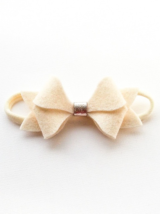 Opaska do włosów BUTTERFLY BOW MAXI ECRU Momilio