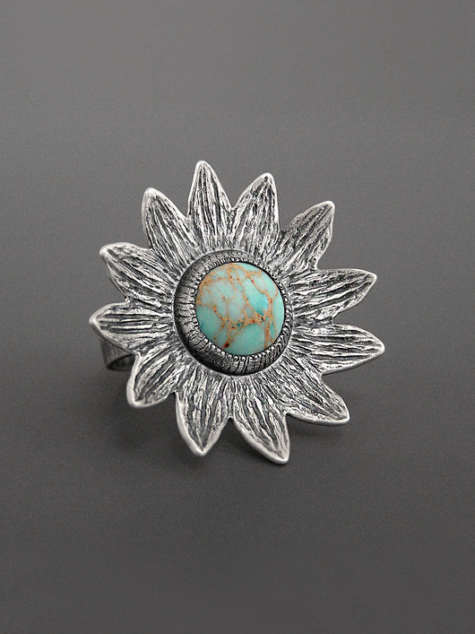 pierścionki srebrne Pierścionek Kwiat, Jaspis, srebro 925, rozmiar 9-14