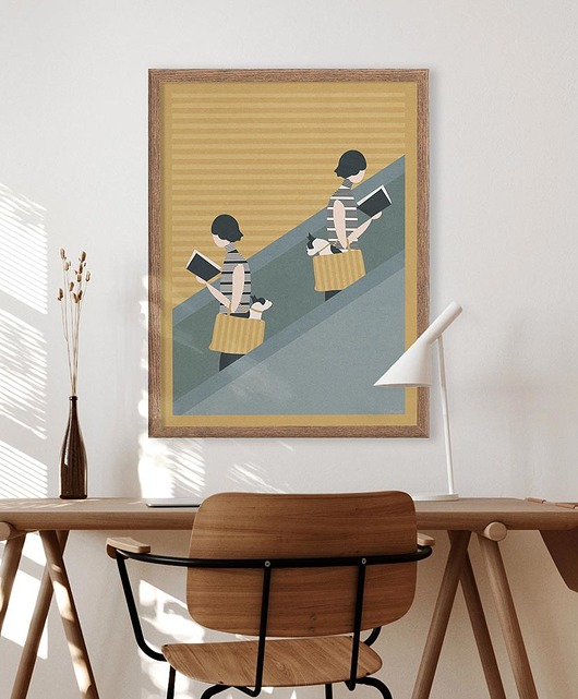 plakaty Plakat - Spotkanie na schodach - 50x70 cm