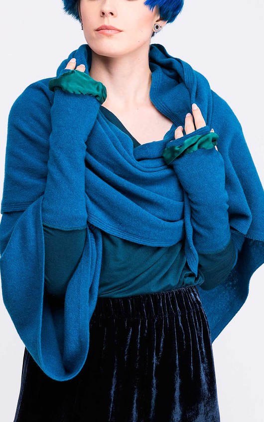 rękawiczki damskie Mitenki Blue peacock