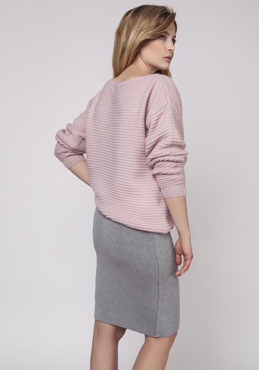Sweter z fakturą, SWE160 róż MKM MKMswetry