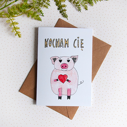 Kartka Świnka Gosia Sendlewska