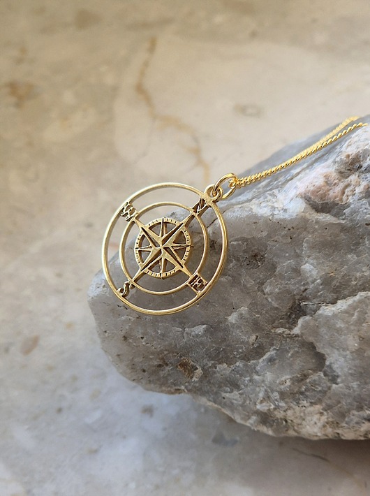 złote naszyjniki RÓŻA WIATRÓW II- srebro,złoto,różowe złoto