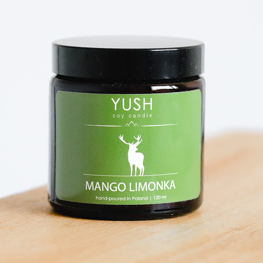 świece zapachowe ŚWIECA SOJOWA YUSH MANGO LIMONKA ZAPACHOWA 100% YUSH
