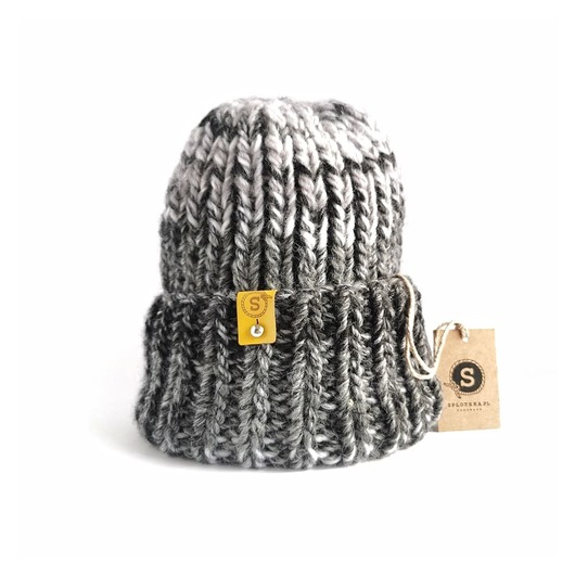 czapki i kapelusze męskie MAXCOLOR zimowa czapka "black&white"