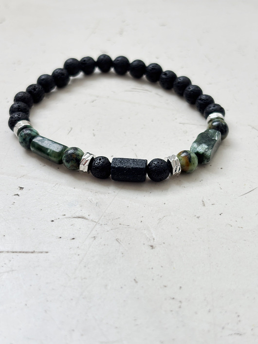 biżuteria męska Bransoletka Męska Unikatowa Serafnit i Turmalin