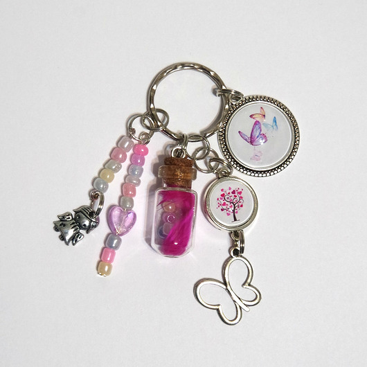breloki Breloczek - Aniołek, motyle, fiolka, pastelowy