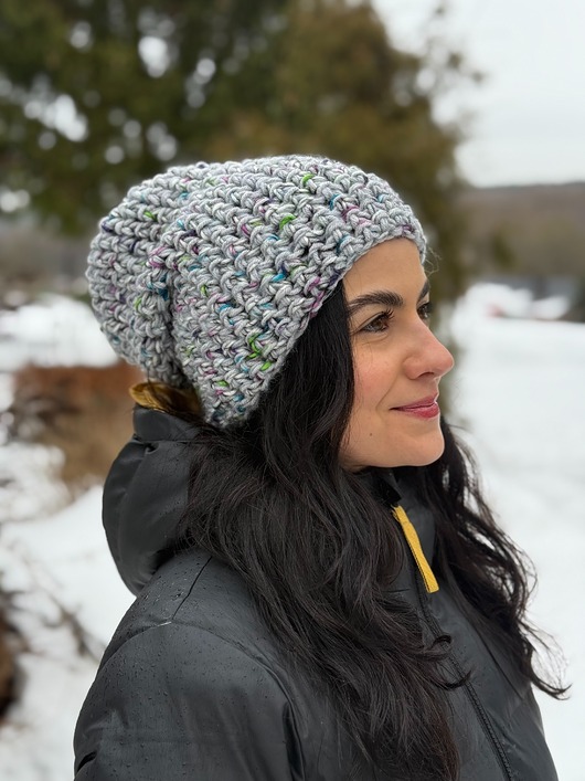 czapki damskie Kolorowa duża czapka beanie z wełną i alpaką