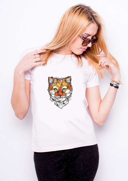 T-shirt damski biały  - kotek AllbagAllprints