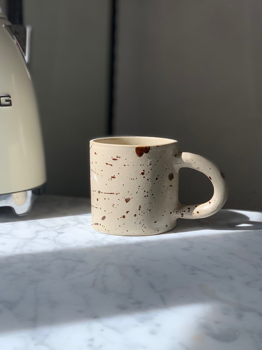 kubki i filiżanki Duży Ceramiczny Kubek Handmade 420 ml Brown Speckles