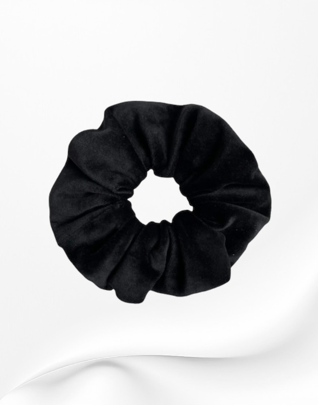 gumki do włosów Gumka frotka scrunchie welurowa czarna