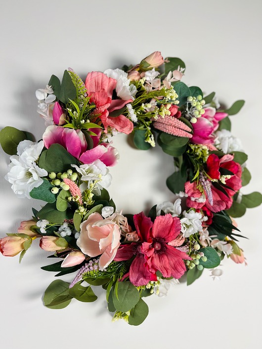 dodatki - różne Wianek dekoracyjny z kwiatów