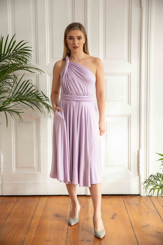 sukienki midi damskie Infinity MINI lawenda XS