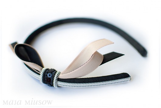 opaska zipfriendly lightpink& black maja miusow