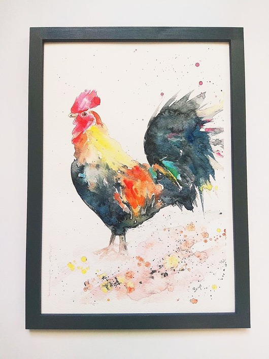 Akwarela Kogut Wiktoria Borys Art