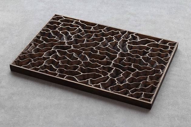 kafle i panele Panel ścienny 3D z drewna dębowego 50x35cm