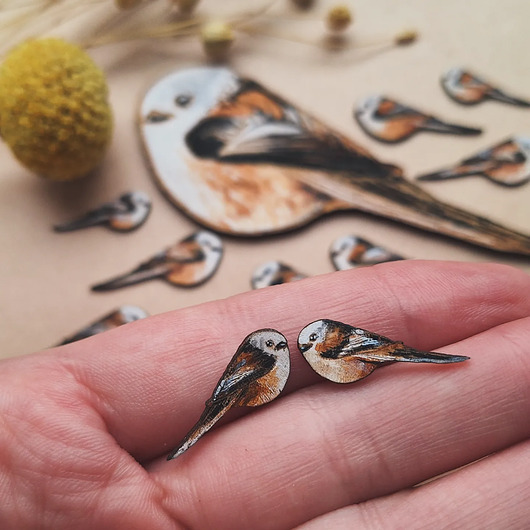 kolczyki drewniane Raniuszki malowane