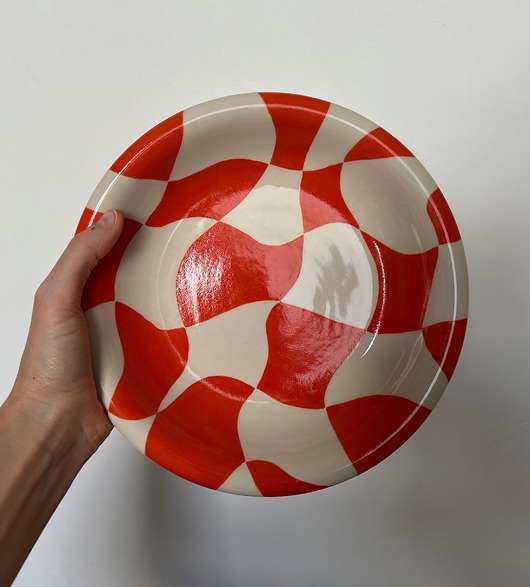 patery i talerze Talerz głęboki ORANGE GRID