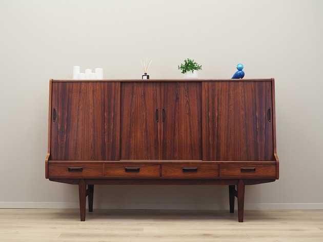 komody i szafki Highboard palisandrowy, duński design, lata 60, produkcja: Dania