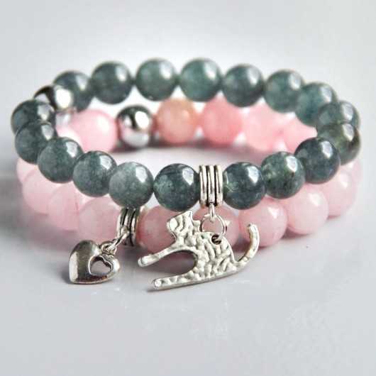 I LOVE CATS :: light pink & grey :: set I kaktusia