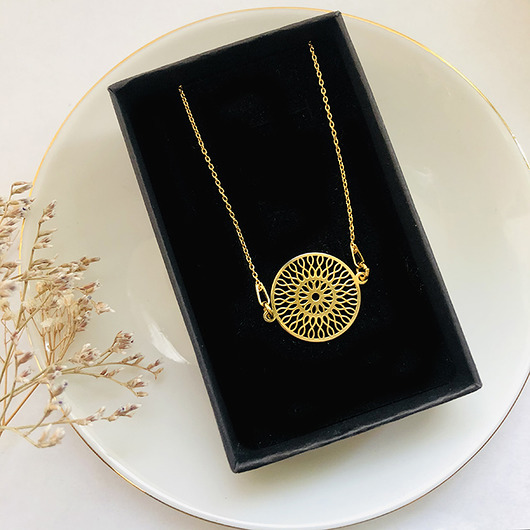 naszyjnik z ażurowym kołem,  naszyjnik choker Anemon Atelier