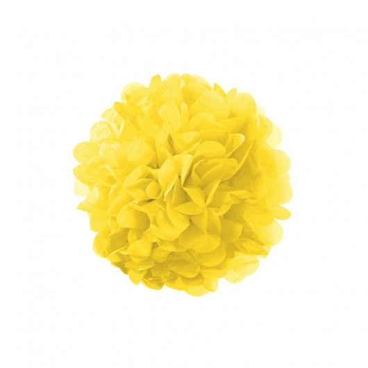 Pompony papierowe żółte cytrynowe 25 cm Wiewiórka i Spółka