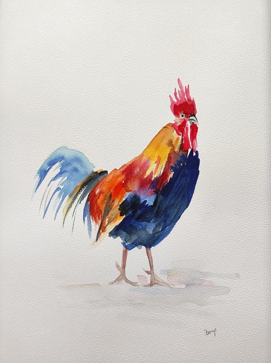 Akwarela Kogut Wiktoria Borys Art