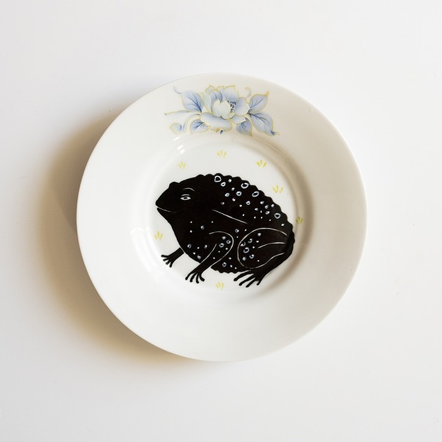 Ozdoby na ścianę Talerz na ścianę - ropucha