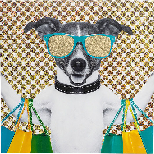 Obraz na płótnie pies Shopping Dog 40x40cm Home Design