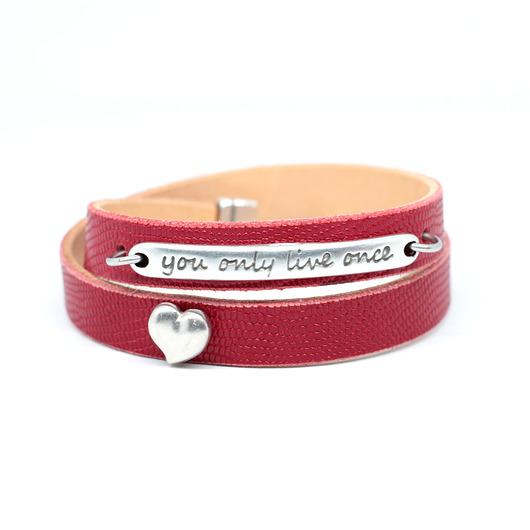 Bransoletka YOU ONLY LIVE ONCE czerwona  Kociokwik Jewelry