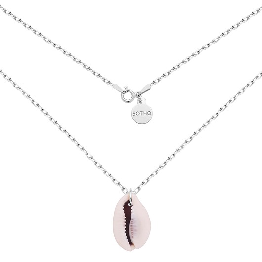 srebrne naszyjniki Srebrny masywny łańcuszek z muszelką