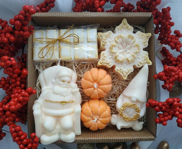 świeczniki i świece Świąteczny zestaw prezentowy