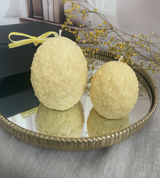 świeczniki i świece Wielkanocny zestaw/ Świece ekologiczne sojowe dekoracyjne jajka wielkanocne