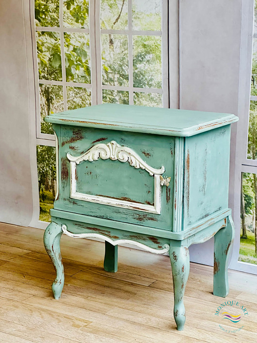 szafki Ręcznie malowana szafka, oryginalny uchwyt, motyl, romantyczna