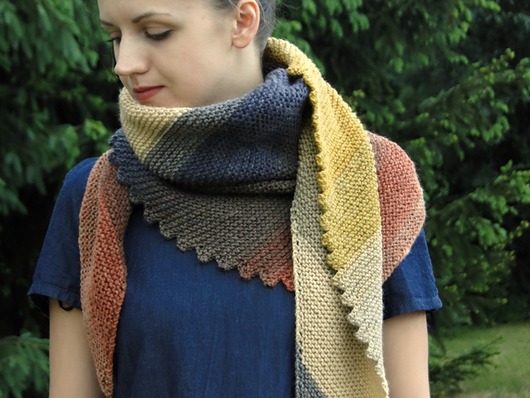 rainbow III / szal / chusta agat handmade