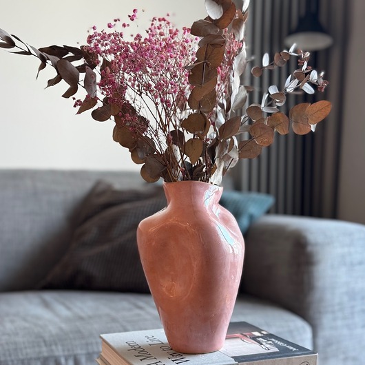 wazony Różowy organiczny wazon ceramiczny