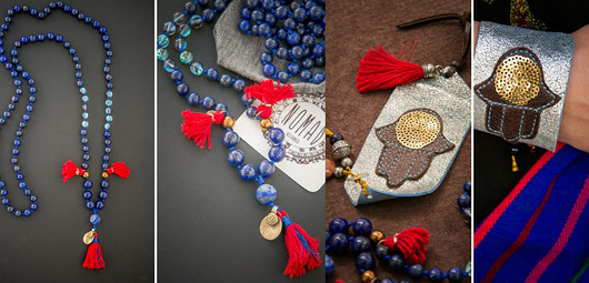 komplet MARRAKESH NIGHT MALA +bransoletka HAMSA NOMAD ACCESSORIES
