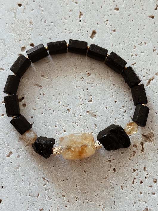 biżuteria męska Bransoletka męska Cytryn i Turmalin