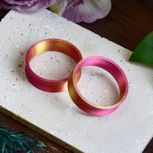 biżuteria różna Tunele do uszu 10-100mm / różowo-złote / plugi, tunele siodłowe