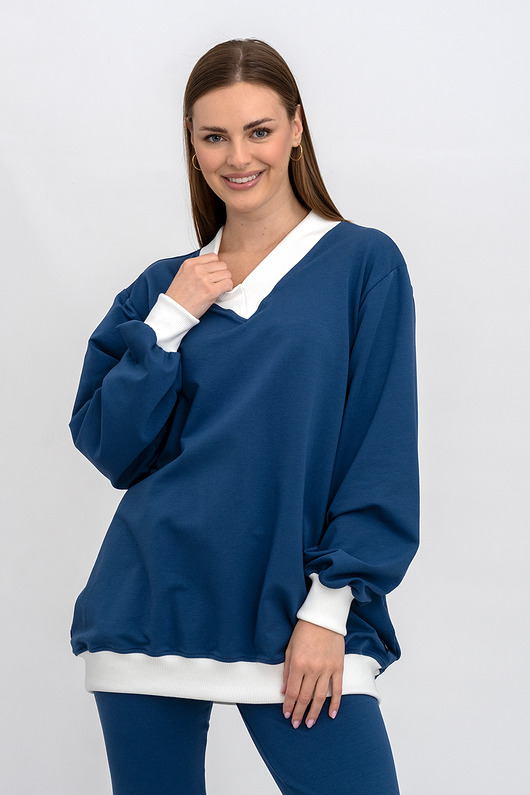 bluza bez kaptura damska Bluza ,,COMFORT" denim