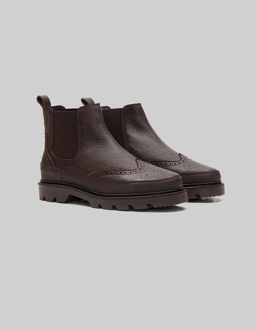 buty męskie Buty sztyblety F702 brązowe