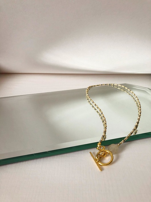 Choker z jadeitem i masą perłową Luna by Sisters