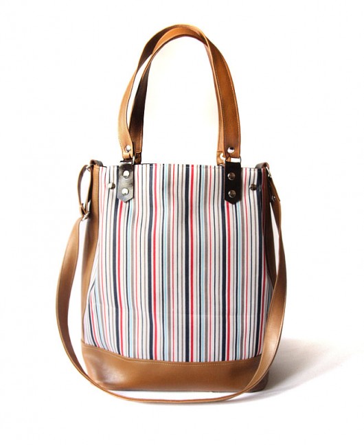 torebka h35 - stripes& camel&jeans- elfagado