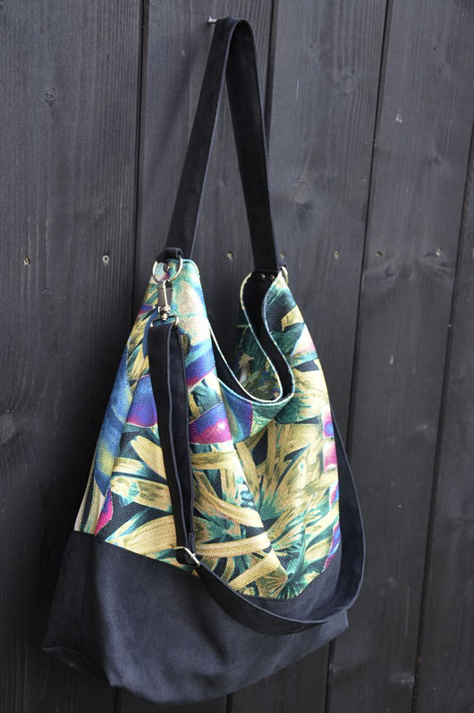 Torbay hobo XXL - print, monstera PRACOWNIA 166