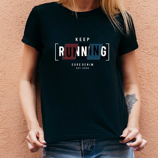t-shirt damskie Koszulka damska organiczna Keep runing