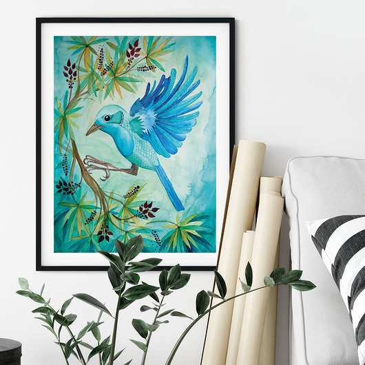 grafiki i ilustracje Jungle bird ilustracja drukowana