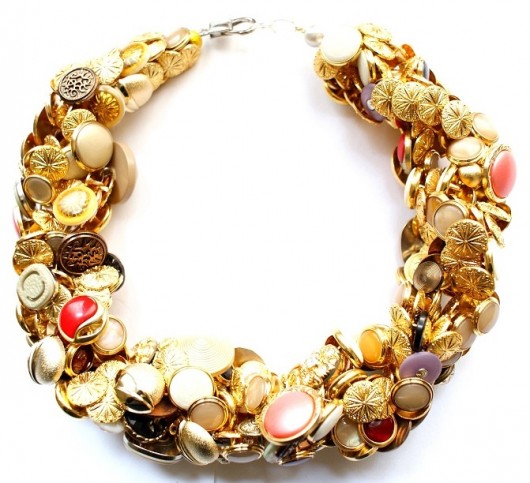 Plecione guzikowe złoto Republika jewelry