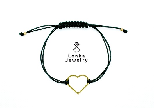 Bransoletka ze srebrnym pozłacanym serduszkiem Lonka Jewelry