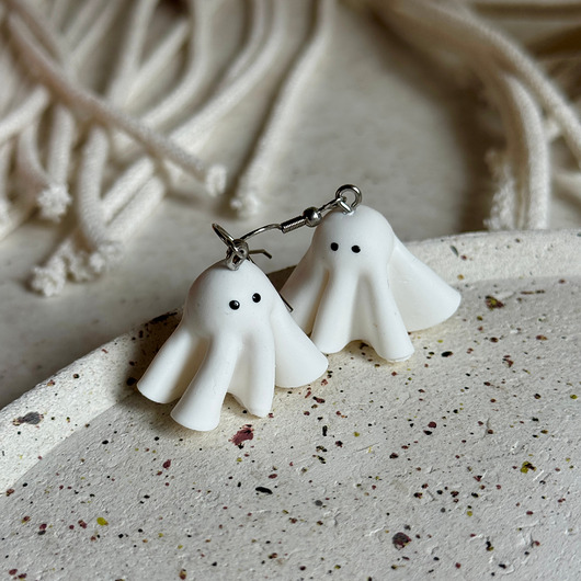 kolczyki z masy plastycznej Kolczyki duszki